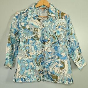 Unique linen blend button-down shirt | Size M | Notations